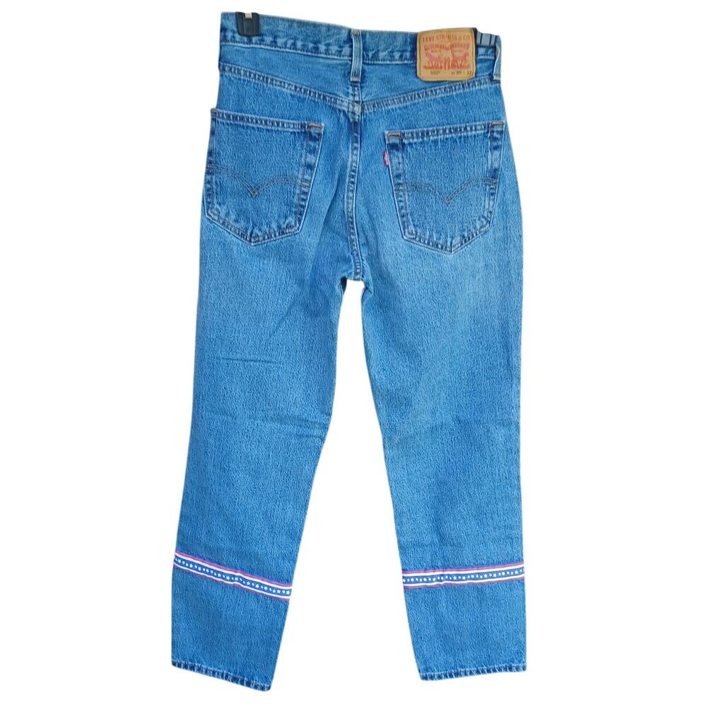 Levi's 550 Upcycled Americana Star Ribbon Jeans W30 Y2K Festival Indie - Picture 5 of 9